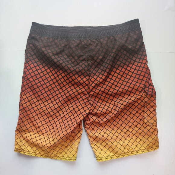 O'Neill board short / swim trunk orange shades checkered boy's size 14 - Picture 3 of 13